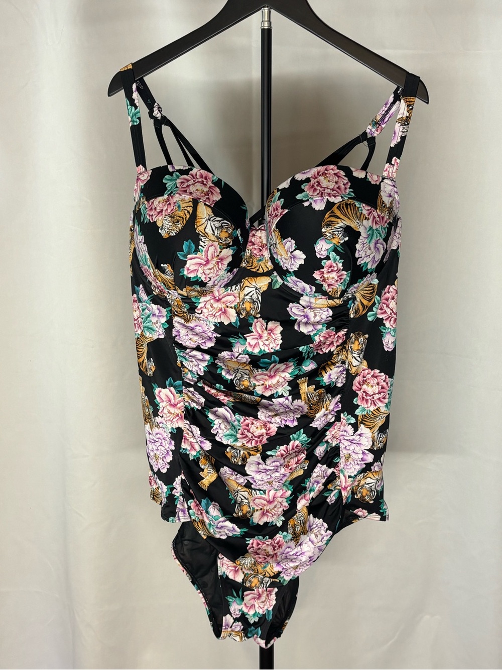 Torrid Black Floral & Tiger One-Piece Swimsuit Plus Size